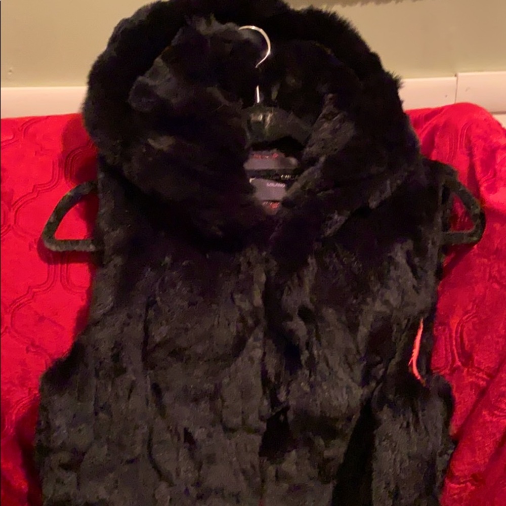 Luxurious Rich Black Rabbit Fur Vest